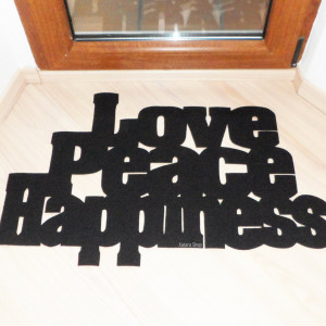 Elegant Floor Mat Love Peace Happiness Custom Door Mat