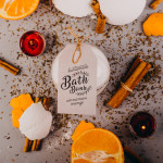 Bombă efervescente de baie cu portocală-scorțișoară 100% naturală - calitatea Biobear - 365g
