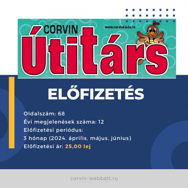 Előfizetés - Útitárs - 3 hónap (2024. április, május, június) - Romániába