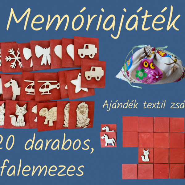 MEMÓRIAJÁTÉK – 20 darabos, falemezes