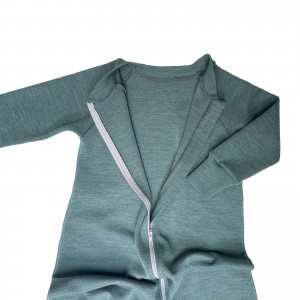 Sac de dormit din lână merinos interlock 100% - verde petrol, Lanelka