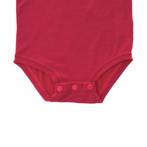 Body cu mânecă scurtă/lungă, lână merinos 100% roșu, Lanelka