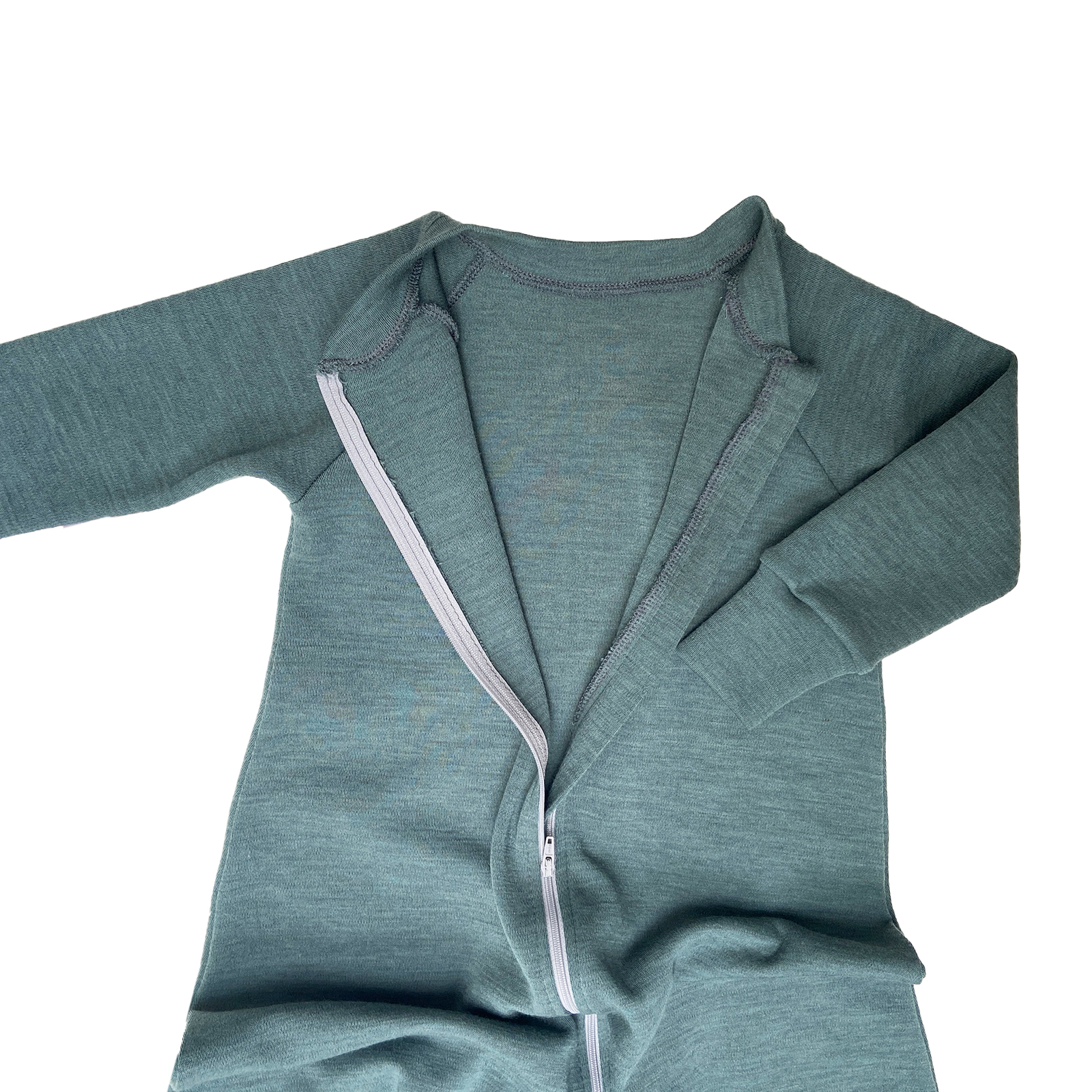 Sac de dormit din lână merinos interlock 100% - verde petrol, 3
