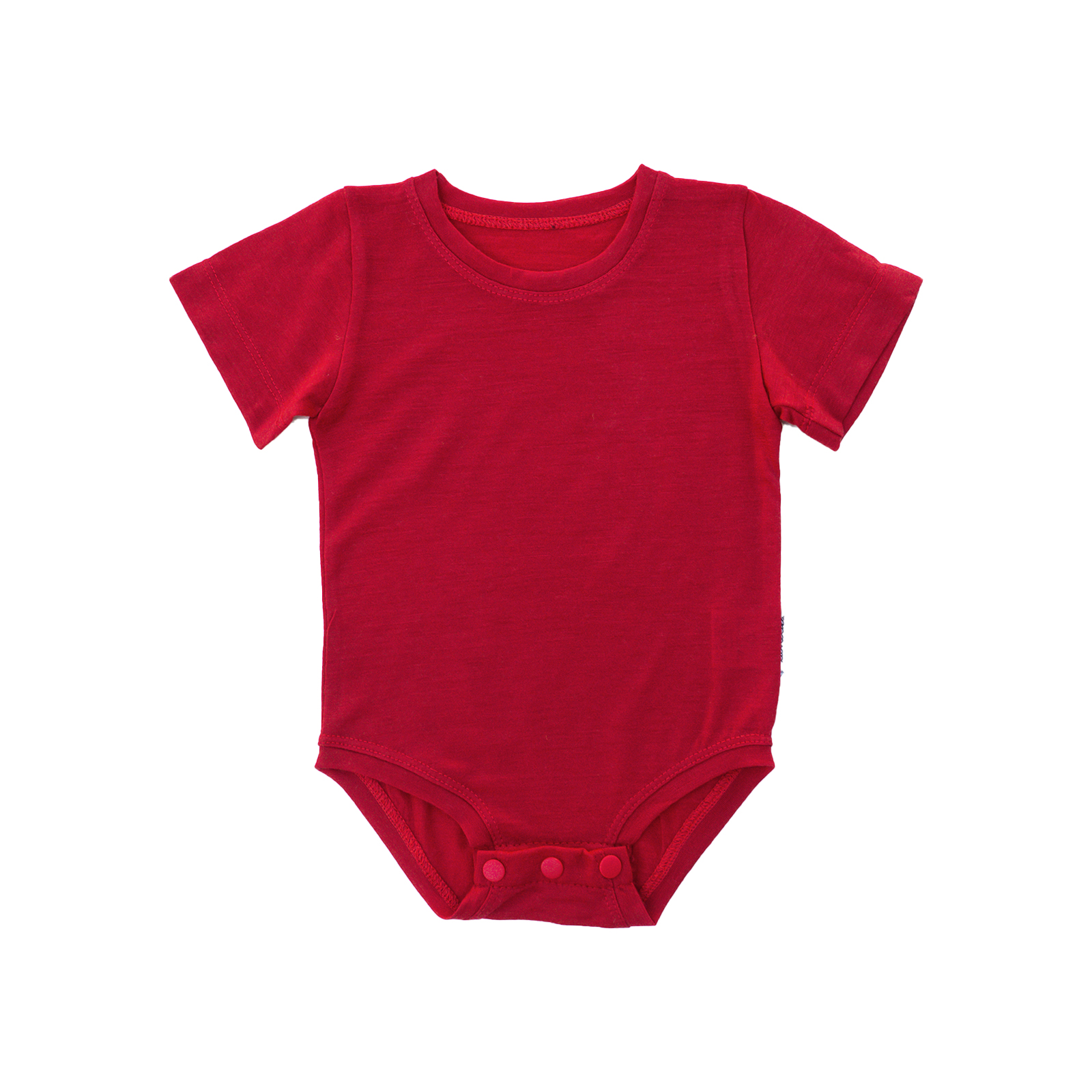 Body cu m&acirc;necă scurtă/lungă, l&acirc;nă merinos 100% roșu, 4