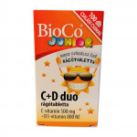 BioCo C+D duo C-vitamin 500 mg + D-vitamin 800 NE Junior rágótabletta – 100db