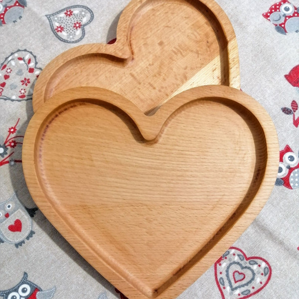 Platou din lemn pentru copii - Inimă