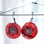 Pipacs fülbevaló/ Poppy flower earrings 11