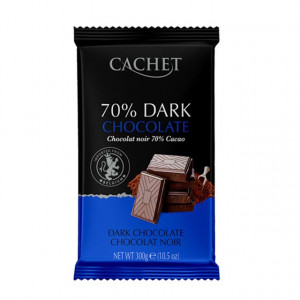 Tableta de ciocolata neagra 70% Cachet 300g