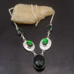 Silver Plated Green Topaz Necklace
