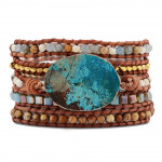 Blue Jasper Stone Wrap Bracelet