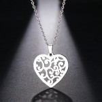 Silver or Gold Stainless Steel Heart Necklace 