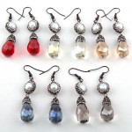 Handmade Pearl and Crystal Drop Earrings