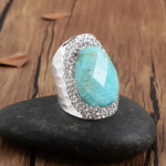 Turquoise Silver Gold Plated Gemstone Rings