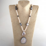 Pearl Beads Knotted Handmake Paved Natural Freshwater Pearl Necklace