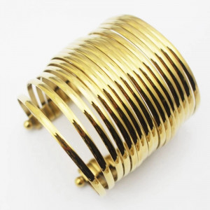 Gold Stainless Steel Bangle Bracelet 