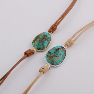 Handmade Turquoise Stone Wrap Bracelet