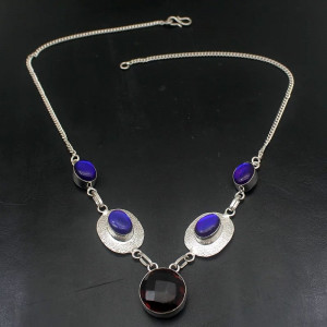  Purple Amethyst Topaz Silver Plated Handmade Necklace