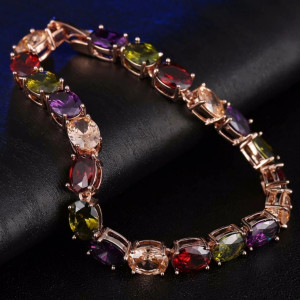 Rose Gold Multi-Color Crystal Jewelry