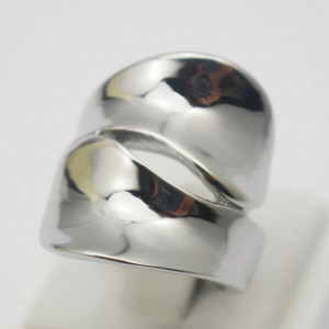 Layered Stainless Steel High Polished Ring