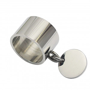 Dangling Charm Stainless Steel Ring 