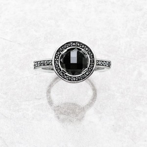 Silver S925 Black CZ Sparkling Ring