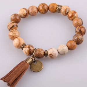 Natural Stone Tassel Bracelet