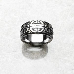 Stamped S925 Silver Engrave Band Ring