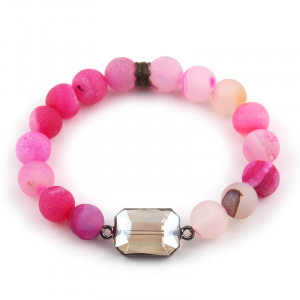 5 Color Stone and Crystal Bracelet