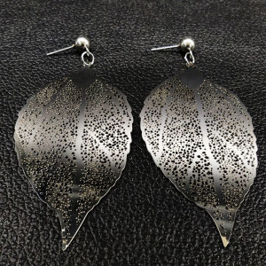 Stainless Steel Leaf Earrings 