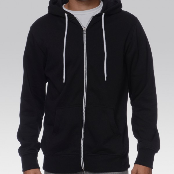 Zine Hooligan Black Solid Zip Up Hoodie - Hoodie Land