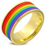 Inel Rainbow placat cu aur
